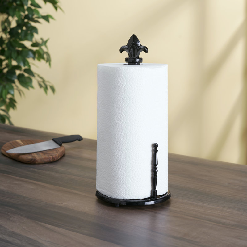 Fleur De Lis Living Cast Iron Free Standing Paper Towel Holder